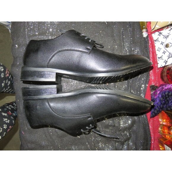 Men's Fashion Classic Black Leather Lace Up Loafers Dress Shoes size 43 or US 11 - Picture 6 of 8